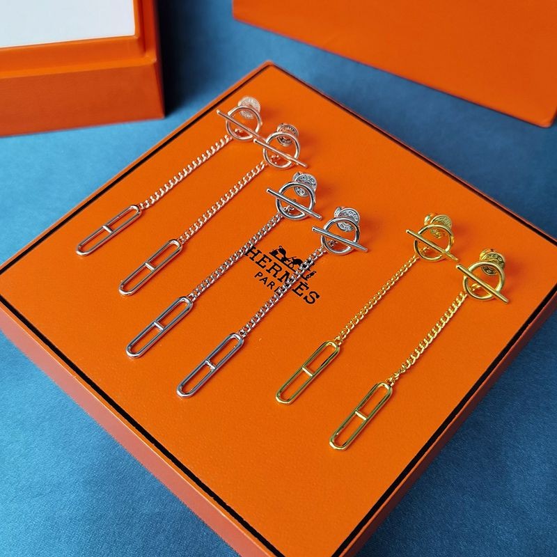 エルメス ファランドール コピー 18K ローズゴールドピアス 3色 H219592B00